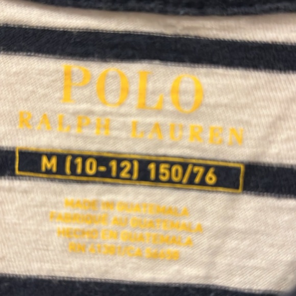 Navy and white long sleeve T-shirt. Boys. Medium 12 Polo Ralph Lauren - Picture 3 of 3